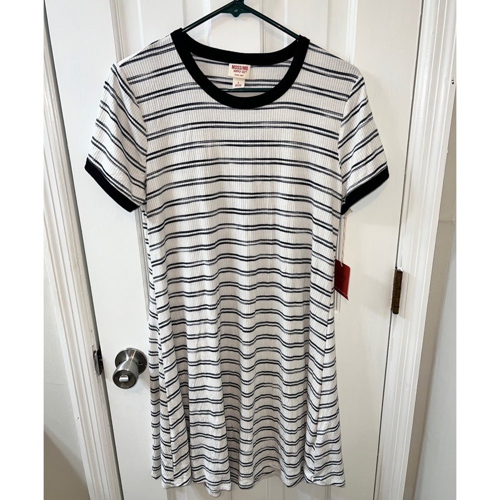Mossimo Supply Co Black & White Striped T-shirt Dress